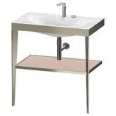Металлическая консоль с раковиной c-bonded Duravit XViu 80 х 48 х h85 см, матовое шампанское/абрикосовый жемчуг (XV4715EB110)