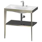 Металлическая консоль с раковиной c-bonded Duravit XViu 80 х 48 х h85 см, матовое шампанское/чёрный глянецевый (XV4715EB140)