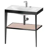 Металлическая консоль с раковиной c-bonded Duravit XViu 80 х 48 х h85 см, чёрный матовый/абрикосовый жемчуг (XV4715EB210)