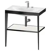 Металлическая консоль с раковиной c-bonded Duravit XViu 80 х 48 х h85 см, чёрный матовый/белый глянцевый (XV4715EB285)