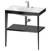 Металлическая консоль с раковиной c-bonded Duravit XViu 80 х 48 х h85 см, чёрный матовый/серый (XV4715EB289)