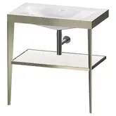 Металлическая консоль с раковиной c-bonded Duravit XViu 80 х 48 х h85 см, матовое шампанское/белый глянецевый (XV4715NB185)