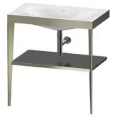 Металлическая консоль с раковиной c-bonded Duravit XViu 80 х 48 х h85 см, матовое шампанское/серый (XV4715NB189)