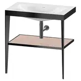Металлическая консоль с раковиной c-bonded Duravit XViu 80 х 48 х h85 см, чёрный матовый/абрикосовый жемчуг (XV4715NB210)