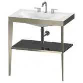 Металлическая консоль с раковиной c-bonded Duravit XViu 80 х 48 х h85 см, матовое шампанское/чёрный глянцевый (XV4715TB140)