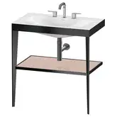 Металлическая консоль с раковиной c-bonded Duravit XViu 80 х 48 х h85 см, чёрный матовый/абрикосовый жемчуг (XV4715TB210)