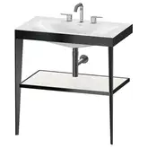 Металлическая консоль с раковиной c-bonded Duravit XViu 80 х 48 х h85 см, чёрный матовый/белый глянцевый (XV4715TB285)