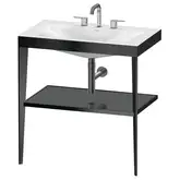 Металлическая консоль с раковиной c-bonded Duravit XViu 80 х 48 х h85 см, чёрный матовый/серый (XV4715TB289)