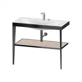 Металлическая консоль с раковиной c-bonded Duravit XViu 100 х 48 х h85 см, чёрный матовый/абрикосовый жемчуг (XV4716EB210)