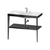 Металлическая консоль с раковиной c-bonded Duravit XViu 100 х 48 х h85 см, чёрный матовый/чёрный глянцевый (XV4716EB240)