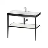 Металлическая консоль с раковиной c-bonded Duravit XViu 100 х 48 х h85 см, чёрный матовый/белый глянцевый (XV4716EB285)