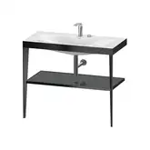 Металлическая консоль с раковиной c-bonded Duravit XViu 100 х 48 х h85 см, чёрный матовый/серый (XV4716EB289)