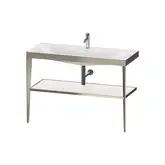 Металлическая консоль с раковиной c-bonded Duravit XViu 120 х 48 х h85 см, матовое шампанское/белый глянцевый (XV4717OB185)
