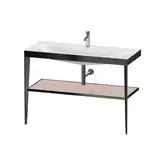 Металлическая консоль с раковиной c-bonded Duravit XViu 120 х 48 х h85 см, чёрный матовый/абрикосовый жемчуг (XV4717OB210)