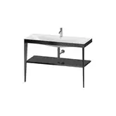 Металлическая консоль с раковиной c-bonded Duravit XViu 120 х 48 х h85 см, чёрный матовый/чёрный глянцевый (XV4717OB240)