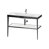 Металлическая консоль с раковиной c-bonded Duravit XViu 120 х 48 х h85 см, чёрный матовый/белый глянцевый (XV4717OB285)