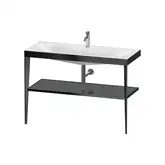Металлическая консоль с раковиной c-bonded Duravit XViu 120 х 48 х h85 см, чёрный матовый/серый (XV4717OB289)