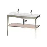 Металлическая консоль с раковиной c-bonded Duravit XViu 120 х 48 х h85 см, матовое шампанское/абрикосовый жемчуг (XV4718OB110)