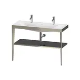 Металлическая консоль с раковиной c-bonded Duravit XViu 120 х 48 х h85 см, матовое шампанское/чёрный глянцевый (XV4718OB140)