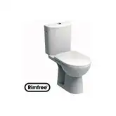 Kolo NOVA PRO Rimfree унитаз-компакт: унитаз напольный, г/в, Rimfree, бачок округлой формы, нижн/п, 6/3 л, с микролифтом (M39044000)