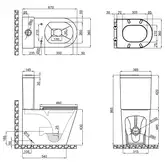Унітаз-компакт Qtap Scorpio безобідковий з сидінням Soft-close QT14222125ARMB