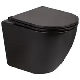 Унітаз підвісний Qtap Robin безобідковий з сидінням Slim Soft-close QT13332141ERMB
