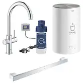 Набор Grohe смеситель для кухни с бойлером Red Duo 30083001 M-size + полотенцедержатель Selection Cube 40807000 (3008300140807000)