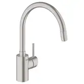 Змішувач для кухні Grohe Concetto з висувним виливом, суперсталь (32663DC1)