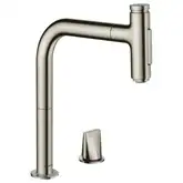 Смеситель для кухни Hansgrohe Metris Select 200 2jet (цвет - сталь), с вытяжным душем (73819800)