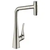 Смеситель для кухни Hansgrohe Metris Select 320 2jet (цвет - сталь), с вытяжным душем (73820800)