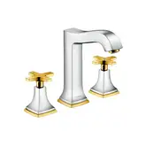 Смеситель для раковины на 3 отверстия Hansgrohe Metropol Classic (цвет - хром/золото), с донным клапаном (31307090)
