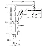 Душова система із перемикачем Grohe New Tempesta Cosmop. System (26675000)