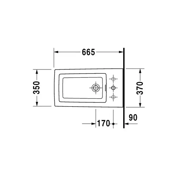 Биде напольное Duravit 2nd floor 66,5х35 см с 3 отверстиями для смесителя (0137100030) фото 3 Aquada.com.ua