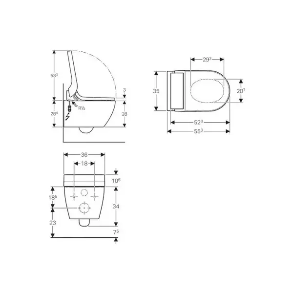 Подвесной унитаз-биде Geberit AquaClean Tuma Classic (146.094.11.1) Подвесной унитаз-биде Geberit AquaClean Tuma Classic (146.094.11.1)