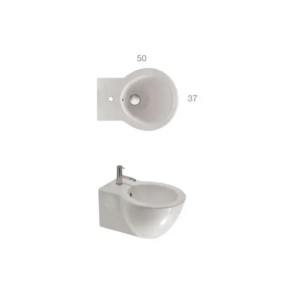 Биде подвесное Globo Bowl 50х37 см (SBS11.BI) фото 2 Aquada.com.ua