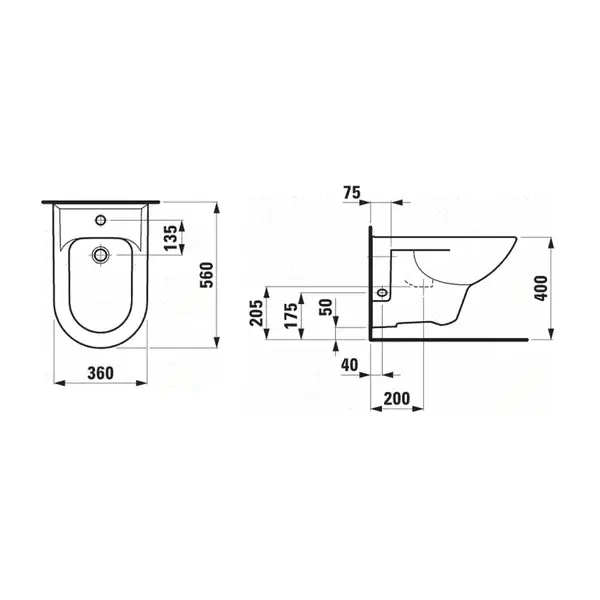 Биде подвесное Laufen Pro (H8309510003041) фото 4 Aquada.com.ua