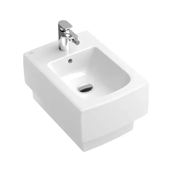 VILLEROY & BOCH MEMENTO биде 37,5*56см, подвесное, для 1 поз.смес., с отв под смес, с переливом, цвет белый альпин (54280001) фото 1 Aquada.com.ua