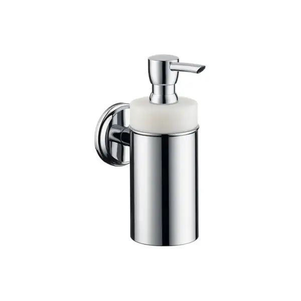 Дозатор жидкого мыла Hansgrohe Logis Classic (цвет - хром, керамика белая), емкость 125 мл (41614000) фото 1 Aquada.com.ua