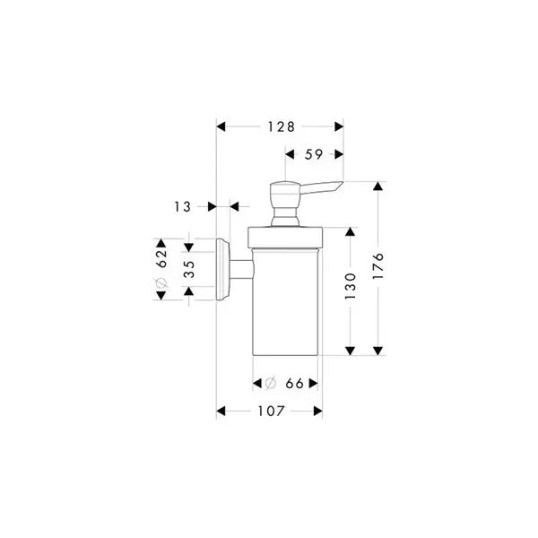 Дозатор жидкого мыла Hansgrohe Logis Classic (цвет - хром, керамика белая), емкость 125 мл (41614000) фото 2 Aquada.com.ua