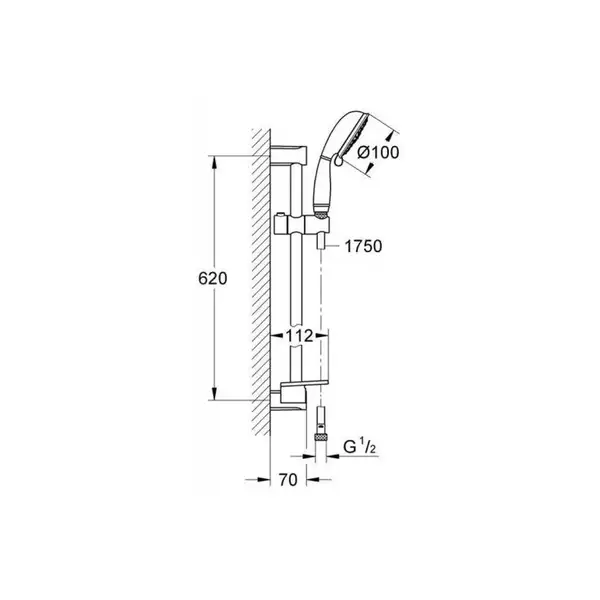 Grohe New Tempesta Rustic 100 Душевой гарнитур с полочкой, 4 режима (26086001) фото 2 Aquada.com.ua Grohe New Tempesta Rustic 100 Душевой гарнитур с полочкой, 4 режима (26086001) фото 2 Aquada.com.ua