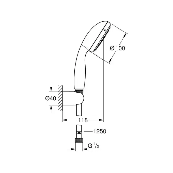 Душовий набір з тримачем, 2 режими струменя Grohe New Tempesta Classic (26164001) Душовий набір з тримачем, 2 режими струменя Grohe New Tempesta Classic (26164001)