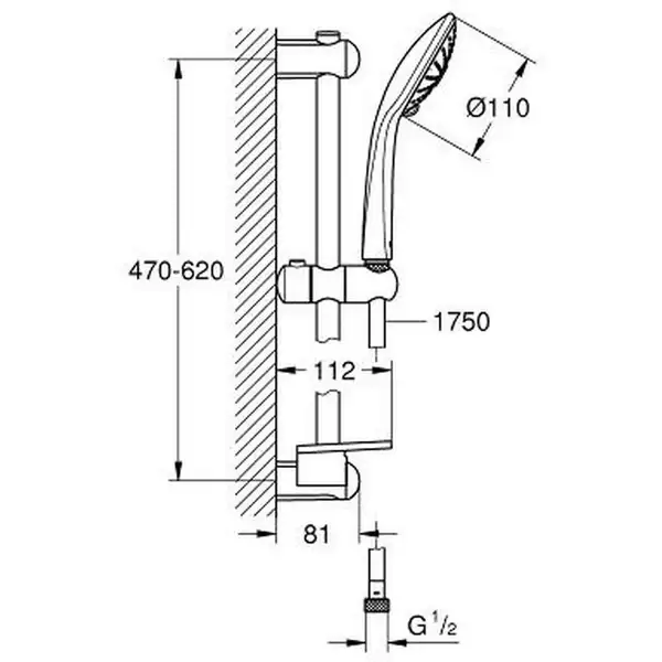GROHE Душовий гарнітур, 3 режими струменю Euphoria 110 Massage (27231001) GROHE Душовий гарнітур, 3 режими струменю Euphoria 110 Massage (27231001)