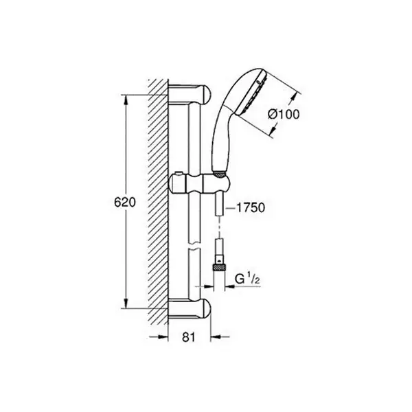 Душевой гарнитур Grohe New Tempesta 100 (цвет - хром) (27598000) фото 4 Aquada.com.ua Душевой гарнитур Grohe New Tempesta 100 (цвет - хром) (27598000) фото 4 Aquada.com.ua