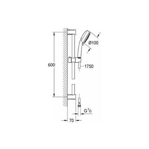 Душовий гарнітур зі штангою, 3 режими струменю Grohe New Tempesta Cosmopolitan (27929002) Душовий гарнітур зі штангою, 3 режими струменю Grohe New Tempesta Cosmopolitan (27929002)