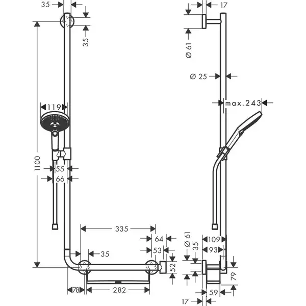 Hansgrohe Raindance Select S 120 Душовий набір, хром (26324000) Hansgrohe Raindance Select S 120 Душовий набір, хром (26324000)