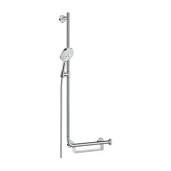 Душевой гарнитур Hansgrohe Raindance Select S 120 3jet EcoSmart 9 л/мин со штангой 110 см (цвет - хром/белый) (26325400) фото 1 Aquada.com.ua Душевой гарнитур Hansgrohe Raindance Select S 120 3jet EcoSmart 9 л/мин со штангой 110 см (цвет - хром/белый) (26325400) фото 1 Aquada.com.ua