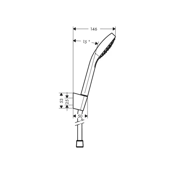 Душевой гарнитур Hansgrohe Croma Select S (цвет - хром/белый). 3 типа струи, шланг 1600 мм (26411400) фото 2 Aquada.com.ua Душевой гарнитур Hansgrohe Croma Select S (цвет - хром/белый). 3 типа струи, шланг 1600 мм (26411400) фото 2 Aquada.com.ua