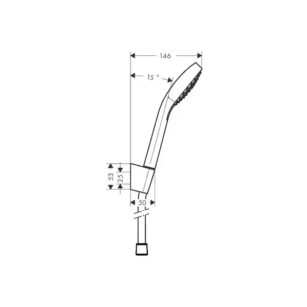 Душевой гарнитур Hansgrohe Croma Select E (цвет - хром/белый), 3 типа струи, шланг 1600 мм (26413400) фото 2 Aquada.com.ua Душевой гарнитур Hansgrohe Croma Select E (цвет - хром/белый), 3 типа струи, шланг 1600 мм (26413400) фото 2 Aquada.com.ua