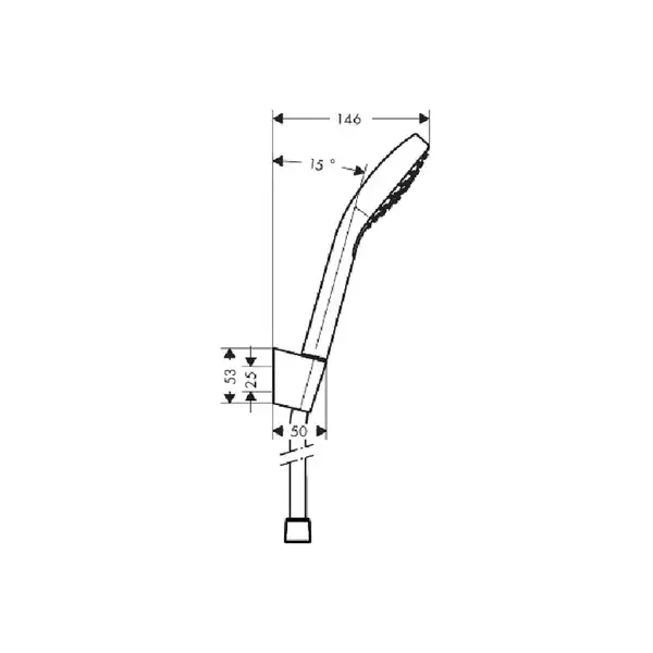 Ручной душ с держателем и шлангом 1,25 м Hansgrohe Croma Select S 1jet (цвет - хром/белый) (26424400) фото 3 Aquada.com.ua Ручной душ с держателем и шлангом 1,25 м Hansgrohe Croma Select S 1jet (цвет - хром/белый) (26424400) фото 3 Aquada.com.ua