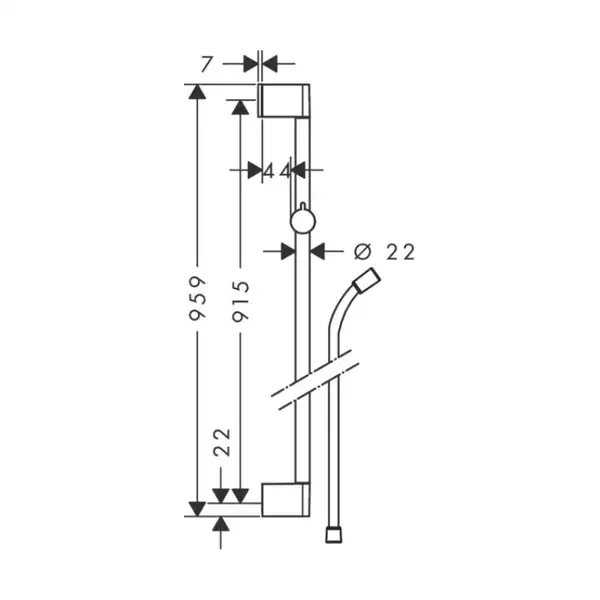 Душова штанга Hansgrohe Unica Сroma 90 см зі шлангом 160 см, хром (26504000) Душова штанга Hansgrohe Unica Сroma 90 см зі шлангом 160 см, хром (26504000)